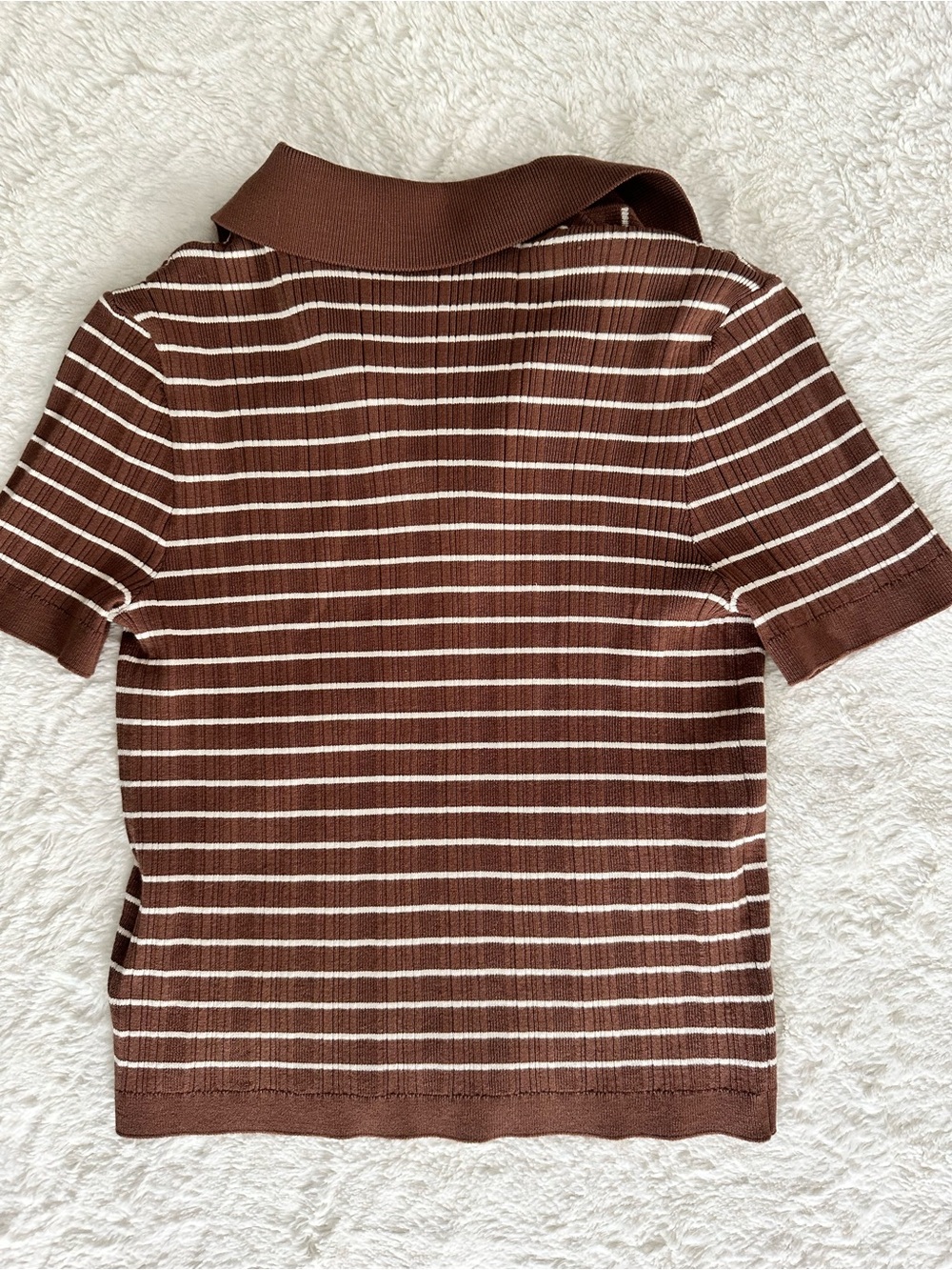 Lovers and Friends Camelia Stripe Short Sleeve Polo. - Picture 9 of 12